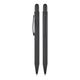 Promosyon AK-1027 Metal Tükenmez Touchpen Rubber Gövde Kalem Siyah, Renk: Siyah 