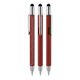 Promosyon AK-652 Metal Su Terazili - Tornavidalı Touchpen Kalem Kırmızı, Renk: Kırmızı 