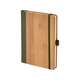 Promosyon AK-2428 15 x 21 Termo Deri Bambu Defter Yeşil, Renk: Yeşil 