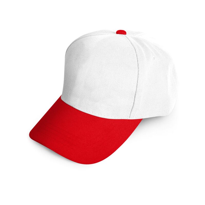 Promosyon 0501-KB Polyester Şapka Kırmızı - Beyaz , Renk: Kırmızı - Beyaz